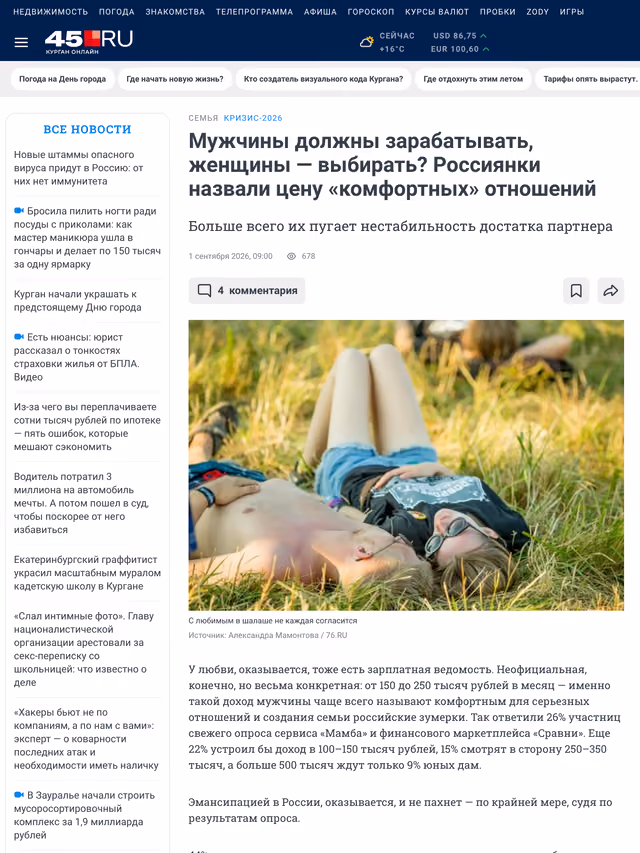 Пример публикации в «45.ru» — 1 из 3