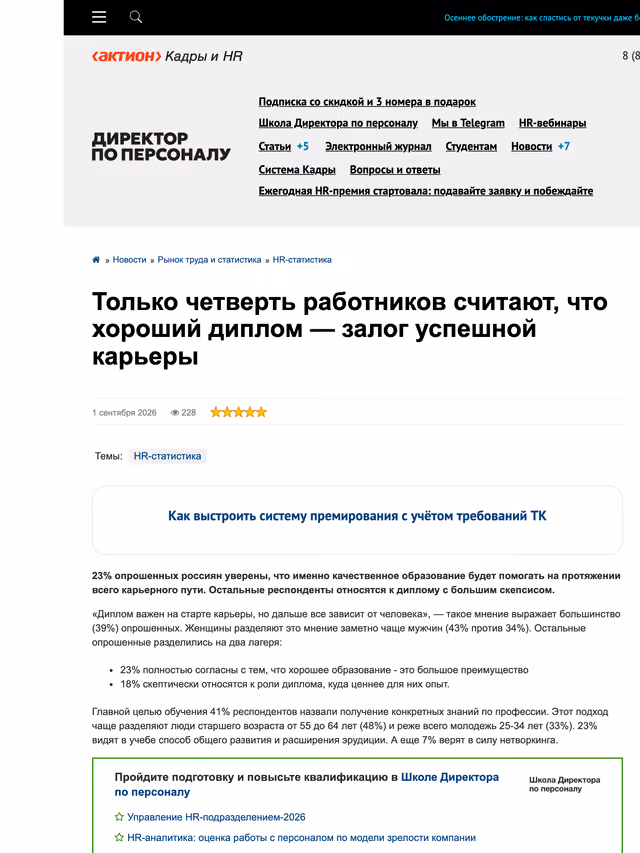 Пример публикации в «Директор по персоналу» — 3 из 3