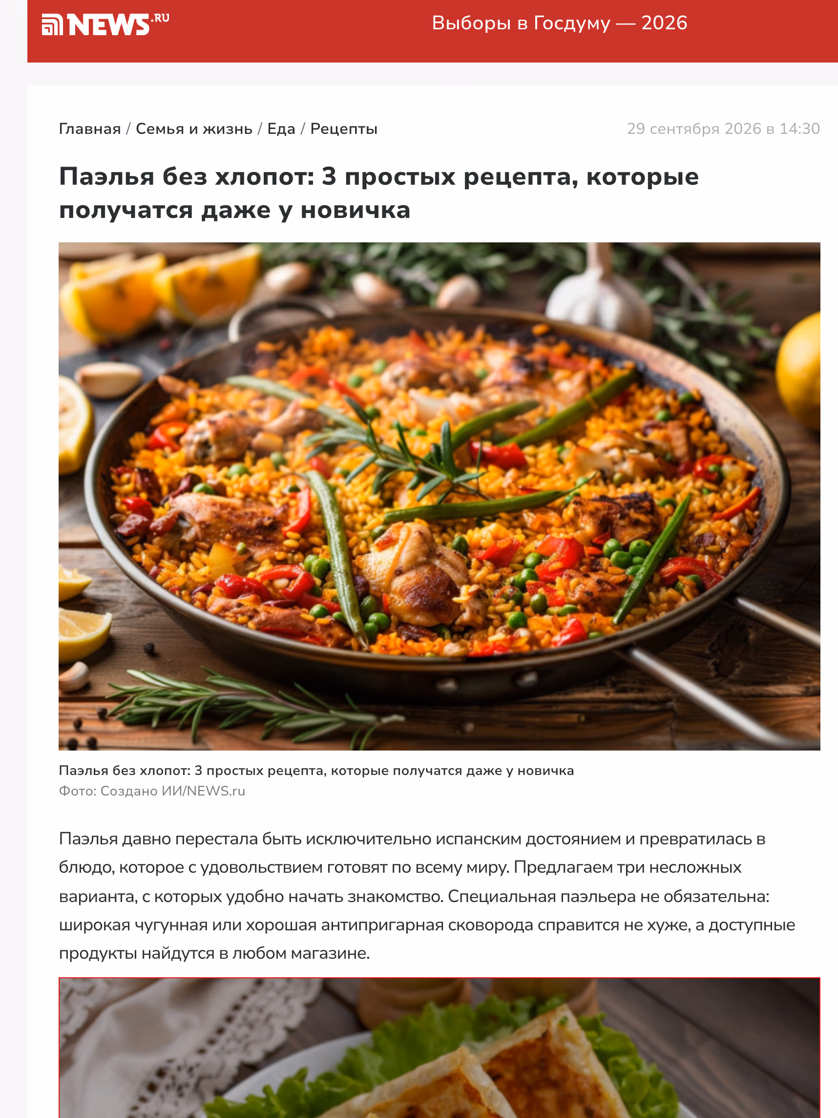 Пример публикации в «NEWS.ru» — 1 из 3